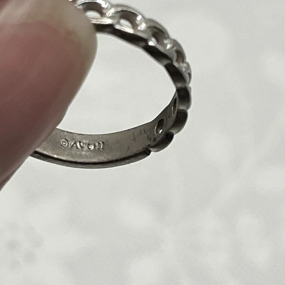 Vintage Avon Ring Silver Tone Links Chain Style Size 6-3/4